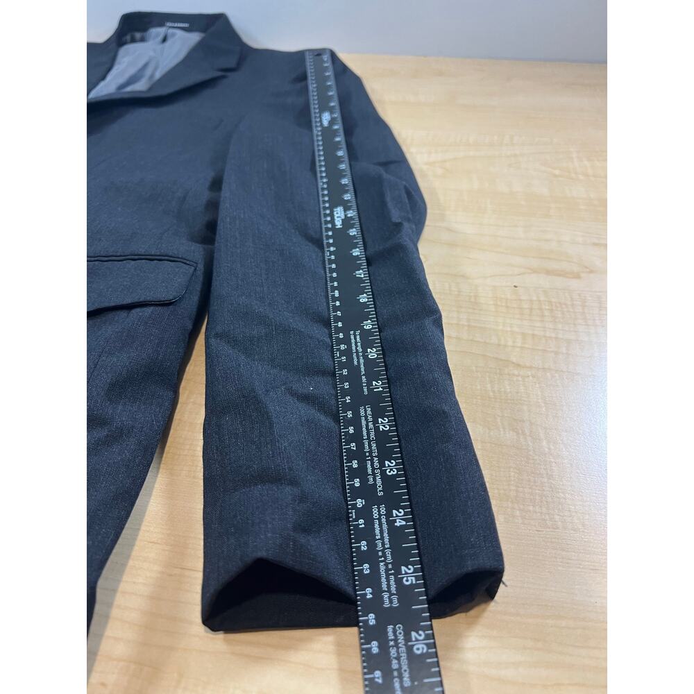 Promto Uomo Suit‎ Jacket Blazer Wool Charcoal Grey Mens Size 42 Long 36 Waist - Picture 6 of 7